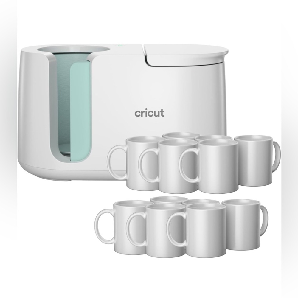 Cricut Mug Press + 12 Blank Mugs (12oz each)